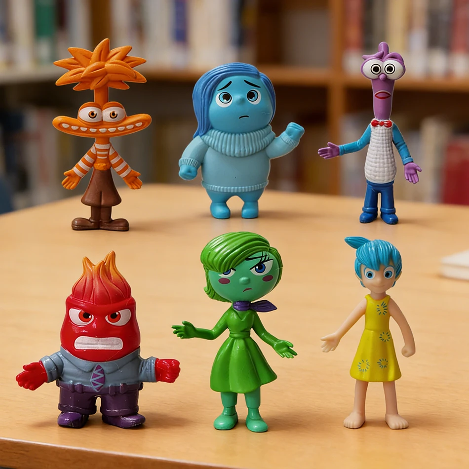 Juguete de Regalo, Set de 6 Figuras de Acción de Riley de Inside Out, Figuras de PVC de Anime, Decoración, Figuras de Dibujos Animados para Niños