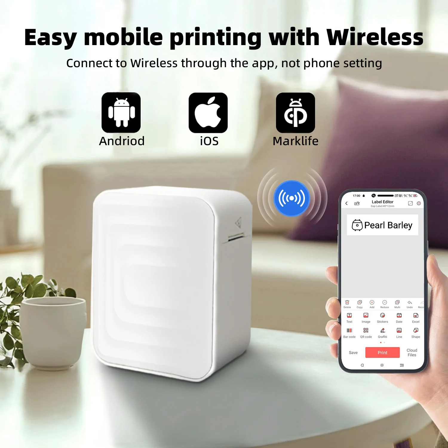 Draadloze Bluetooth-labelprinter D11 D110 D101 labelmachine soortgelijke draagbare thermische transferprinter mini-labelmaker M1