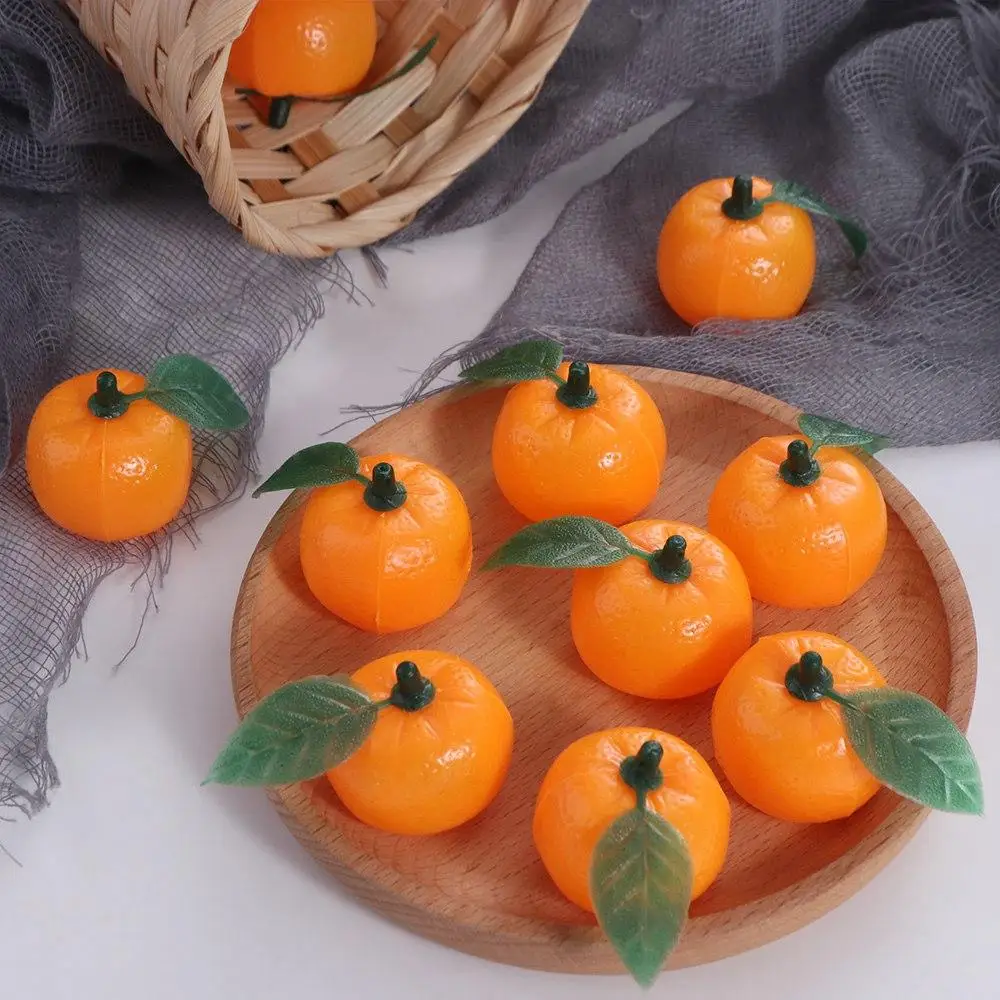 

10pcs Food Model Mini Artificial Plastic Orange Handicrafts Funny Fake Fruits Realistic Fruit Model Fruit Prop Teaching