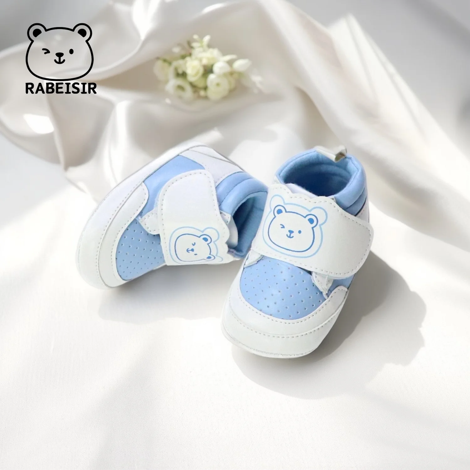 Baby-Kleinkind-Schuhe, Bär, großer Klettverschluss, atmungsaktiv, Sport, Frühling und Herbst, neue Pre-Step-Schuhe für Babys