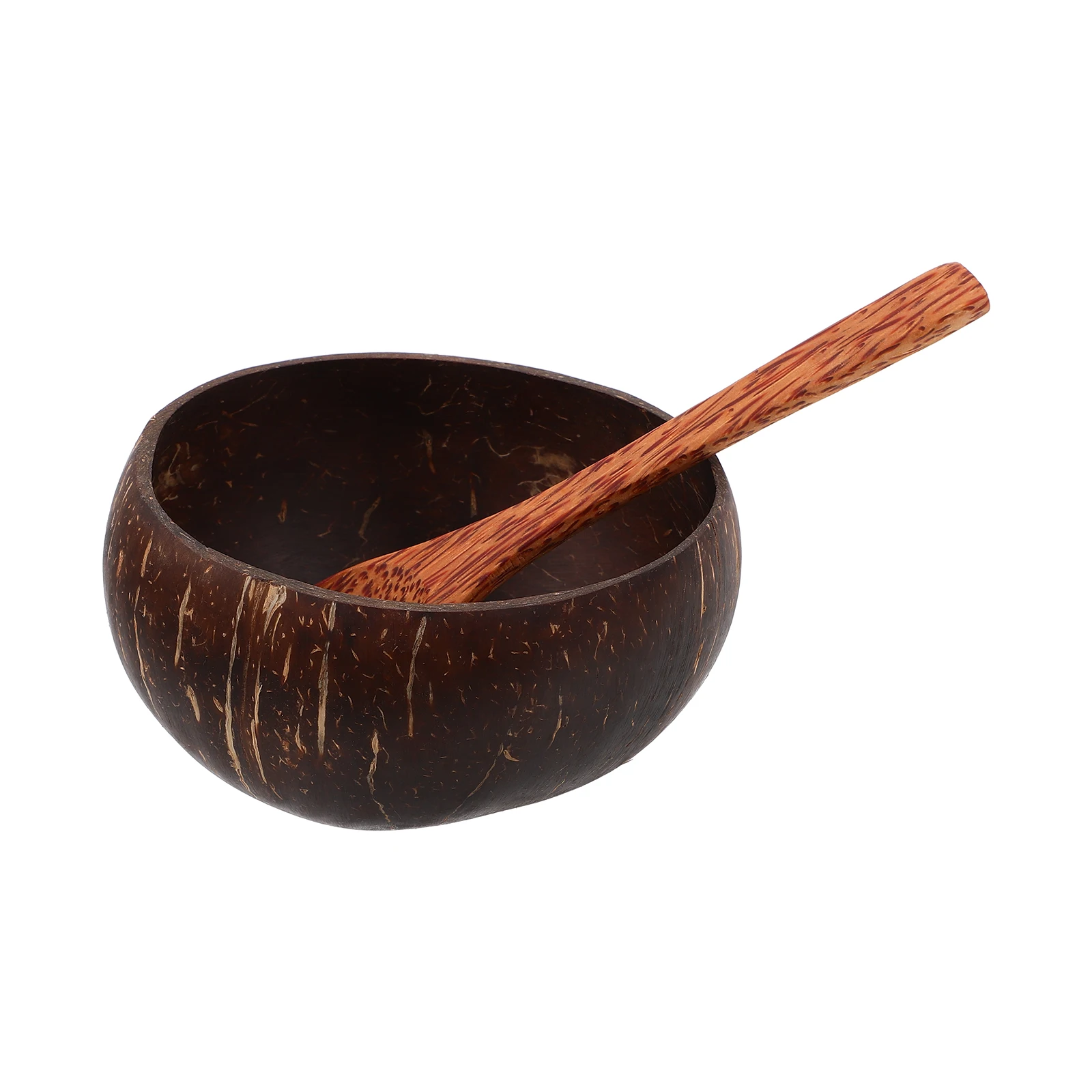 

Coconut Shell Bowl Spoon Set Natural Wood Material Portable Mask Mixing DIY Spatula Salon Supplies Lightweight