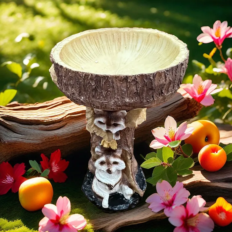 

Garden Bird Bath Bowl Drinking Resin Feeder for Outside Courtyard Landscape dropshipping