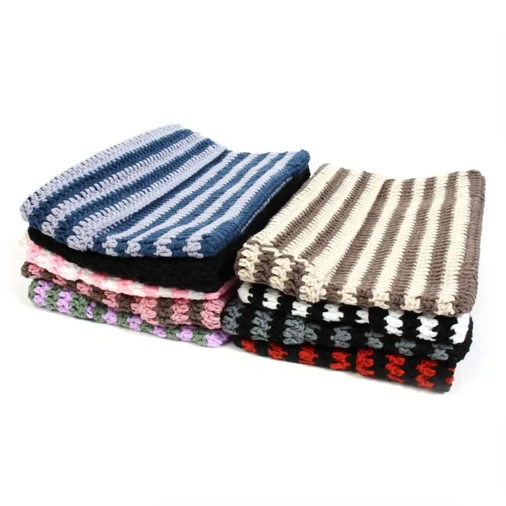 

Cute Cat Ears Japanese Beanie Hat Keep Warm Y2K Harajuku Ins Little Devil Striped Hat Unisex Punk Gothic Skullies Cap Women