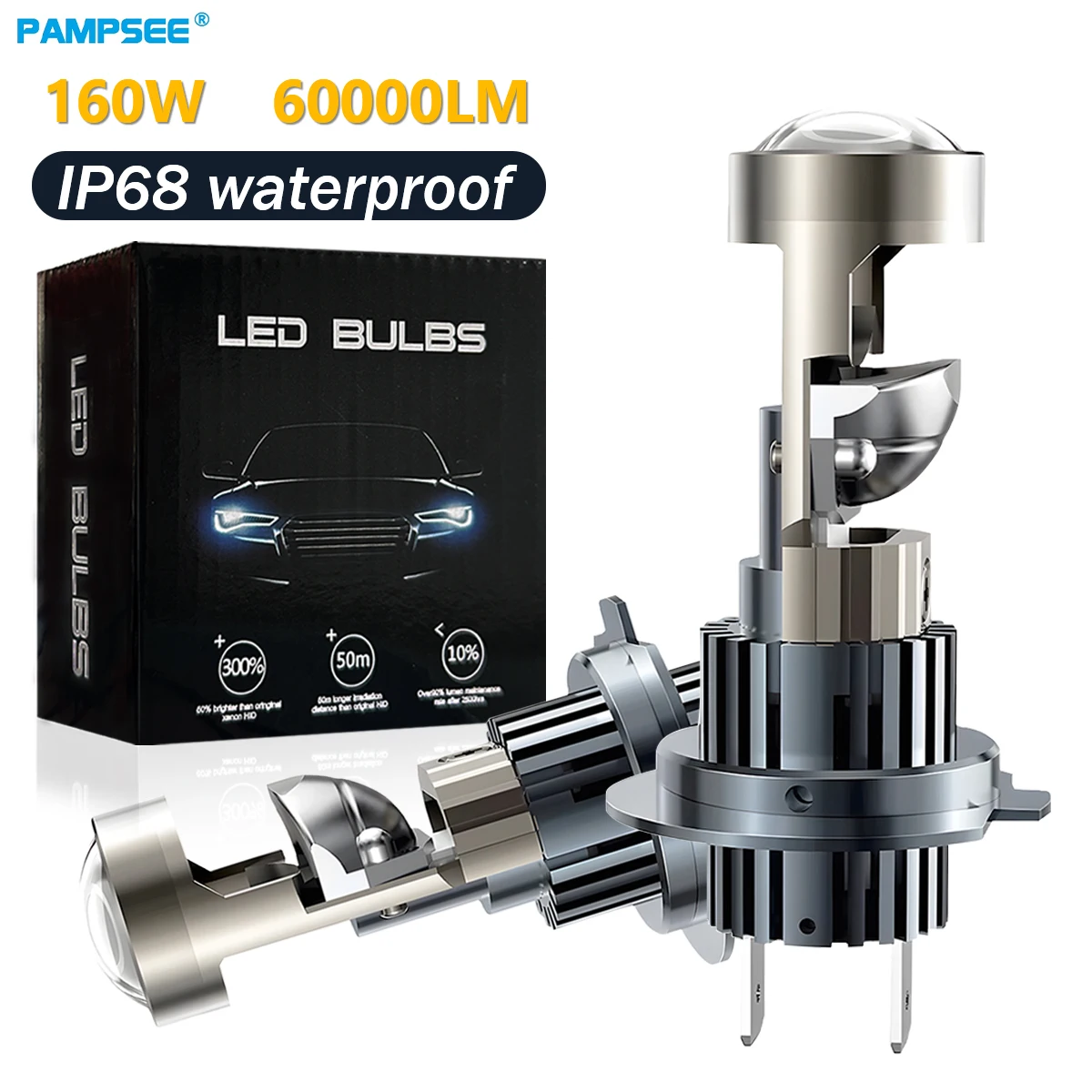 

H7 Mini Headlights Bulb Canbus Auto H11 9005 HB3 9006 HB4 Projector Lens H4 Car Hi/Lo Beam Light Fog Lamps 160W Plug&Play