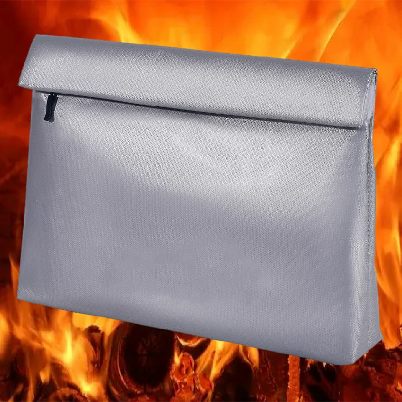 28x38x8cm Home Office Fireproof Document Storage Bag Folder Cash Pouch Flame Retardant Money Passport Waterproof Travel Bags