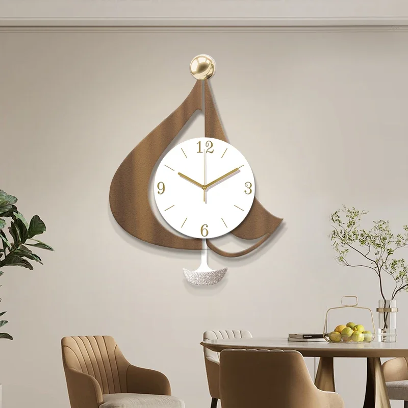 UV Engraved Luxury Wall Clock  High-End Restaurant Decorative Timepiece  Simple Silent Hanging Clock Symbolizing Smooth Sailing