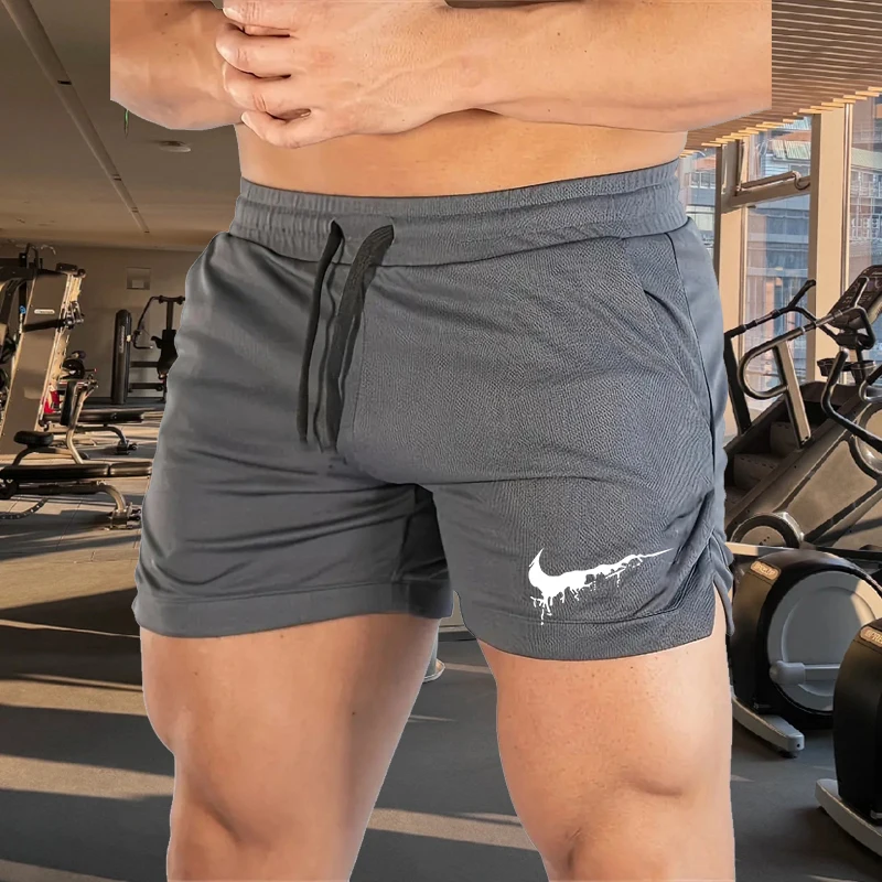 

Лето 202, мужские вязаные повседневные шорты с дышащей талией, свободные спортивные шорты, мужские спортивные шорты для тренировок в тренажерном зале