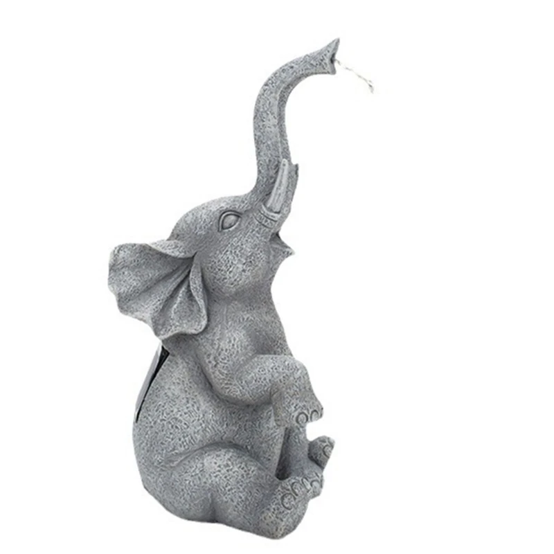 

Hand Paint Elephant Sculpture Solar Power Garden Art Decoration Solar Garden Art Decoration for Outside