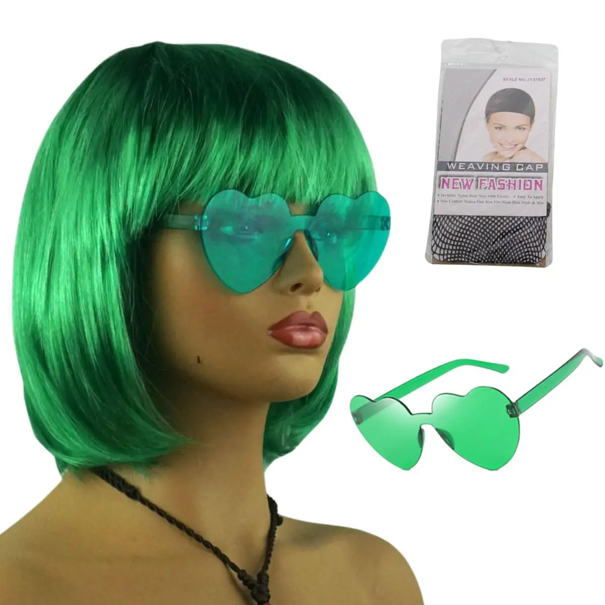 Anxin Brand Synthetic Fiber Wigs: Short Bob Hairstyle with Straight Bangs, Smooth and Shiny Texture, Rich in Texture, Available in Multiple Colors Such as Pink/Purple/Royal Blue/Black; Made from High- image 5