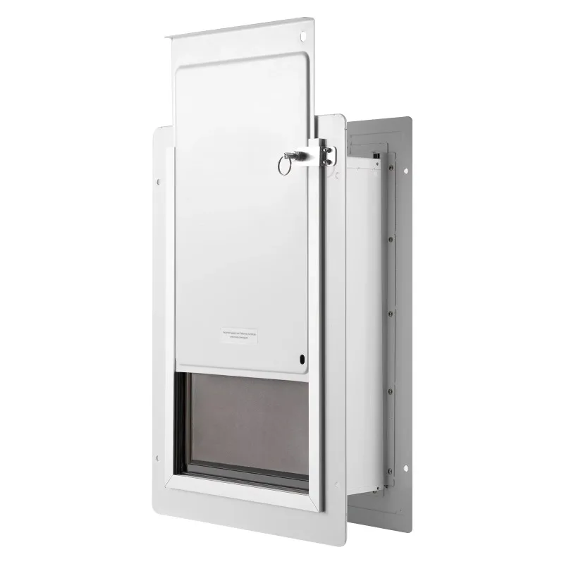 Large Aluminum Material Cat and Puppy Door Easy Installation Interior and Exterior Wall Pet Gate with  Sliding Door Panel