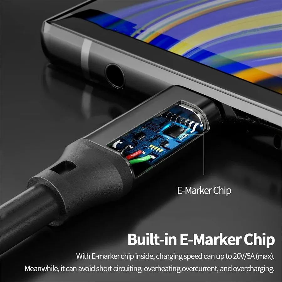USB3.2 Gen2 Datenkabel USB C zu USB Typ C 20 Gbit/s Transfer 4K 60 Hz PD 100 W Schnellladung USB 3 2 Gen2x2 Kabel für MacBook Switch – Detail 10