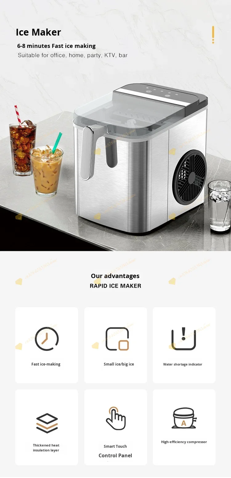 12KG household automatic ice machine commercial ice machine small ice cube machi
