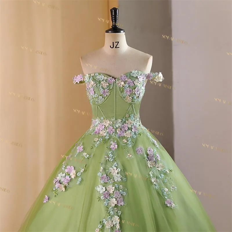 Dulce vestido De fiesta De cumpleaños, Vestidos De quinceañera, elegante vestido De graduación De flores, bata Formal De graduación, Vestidos De Ba Sonhar, foto Real