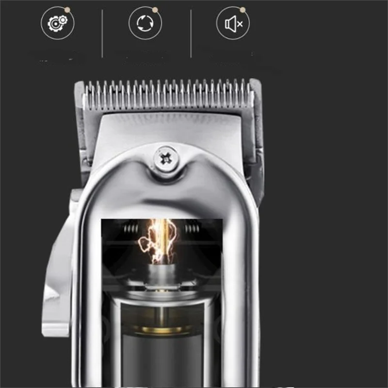 المهنية الكهربائية الحلاق المقص اللاسلكي يتلاشى نمط الشعر المتقلب للرجال تصفيف الشعر رئيس آلة حلاقة الجسم المعدني