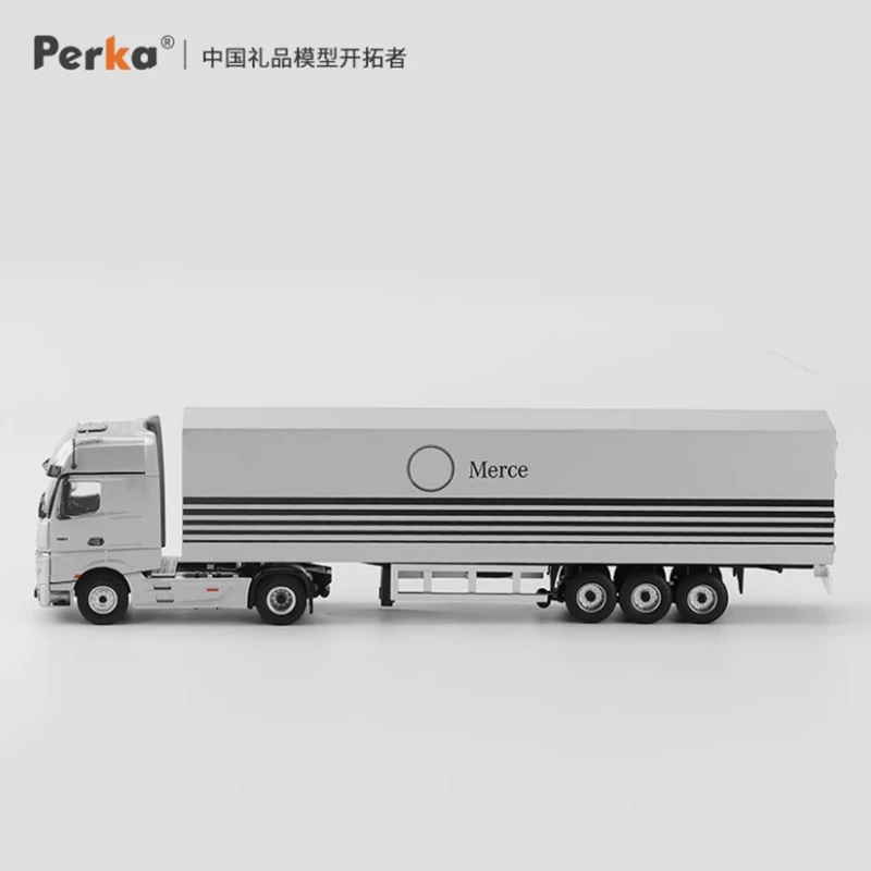 Perka 다이캐스트 1:64 스케일 컨테이너 트럭 트랙터 합금 엔지니어링 자동차 모델 디스플레이 수집품 기념품 장식 소년 선물