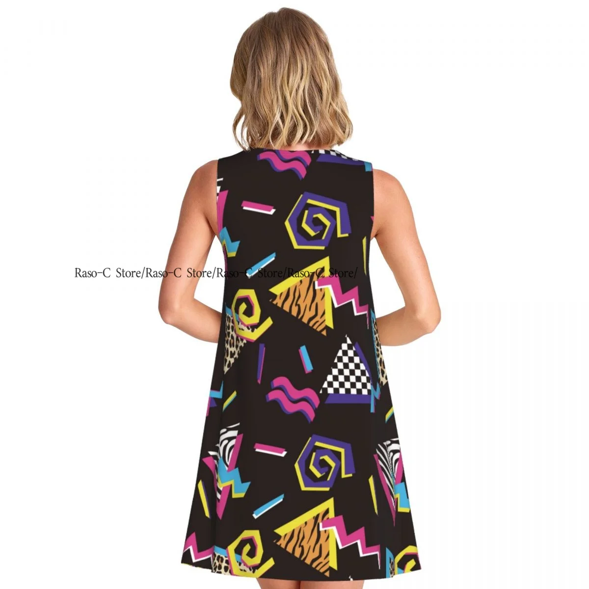 Damesjurk Zomer Casual T-shirtjurken Strand Cover-up Abstracte vormen en dierenprints Tankjurk in 90's-stijl