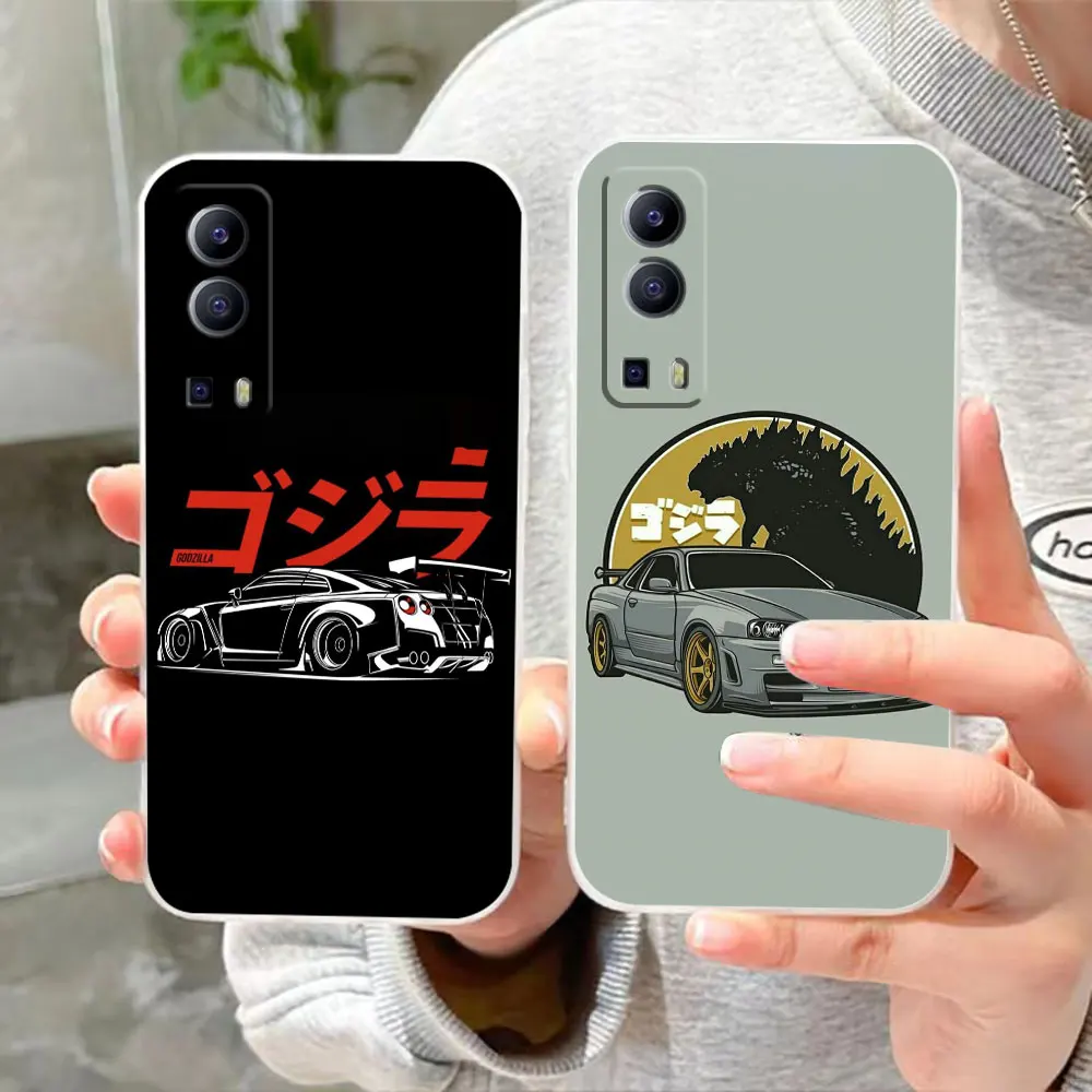 Clear Phone Case For VIVO Y30 Y32 Y33S Y50 Y51S Y52S Y53S Y55S Y66 Y77 Y93 Y95 Y97 V20 V21 5G 4G Case Japan JDM Drift Sports Car