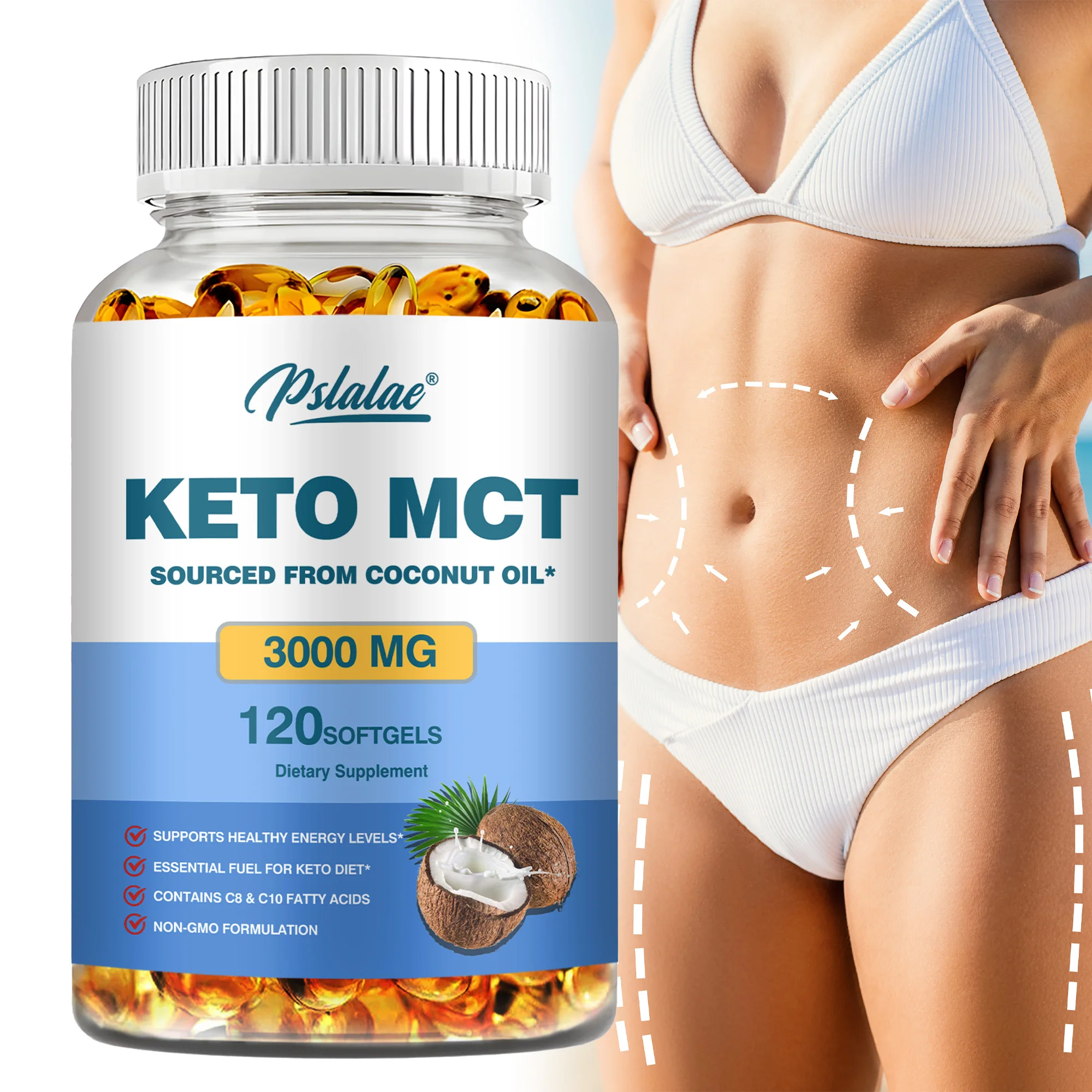 

Keto MCT Oil 3000 Mg Capsules - Ketogenic Fuel, Clarity, Brain & Body, Weight Management, Provides Energy, Non-gmo Coconut
