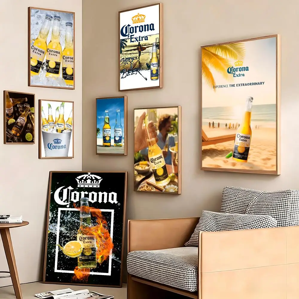 Merchandise C-Corona Extra Poster Pegatina artistica HD autoadhesiva impermeable para salon dormitorio