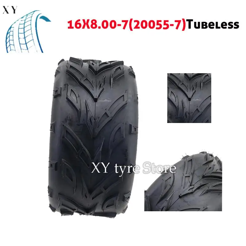 

Anti-skid Rain Tires. for Competitive Kart Front and Rear Tires for 16X8.00-7(200/55-70) Inch Tubeless Tyre Rubber Tire