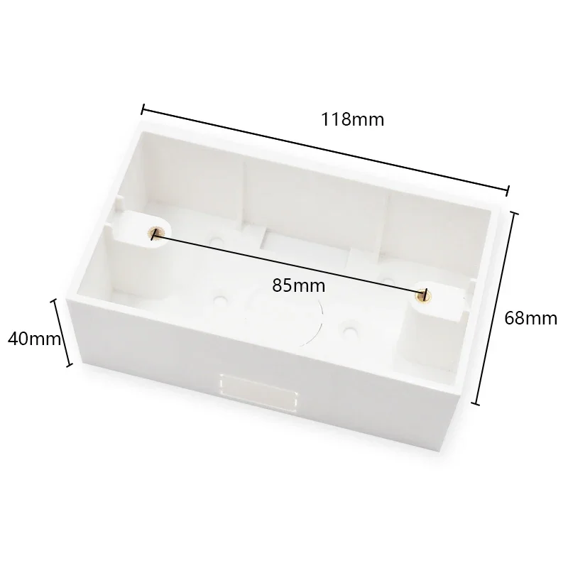 2 PCS High Quality Surface Wall Mount Switch Junction Box 118*68*40mm for 118 Type Wall Switches and Sockets