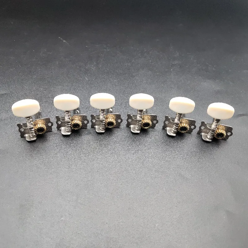 6PC Nickel-Plated Left And Right Hand Guitar Tuning Pegs Tuners Machine Head for Acoustic Guitar