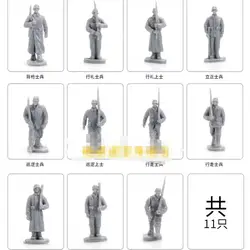 super mini miniature pvc    model 1/72SCALE Sandtray landscape  World War2 Germman infantry 11pcs/set