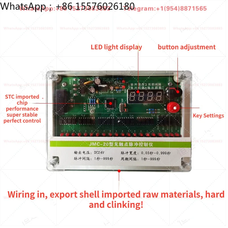 Programmable Pulse Dust Collector  Online Controller 220v24v Electromagnetic Pulse Valve Controller 1-100 Road