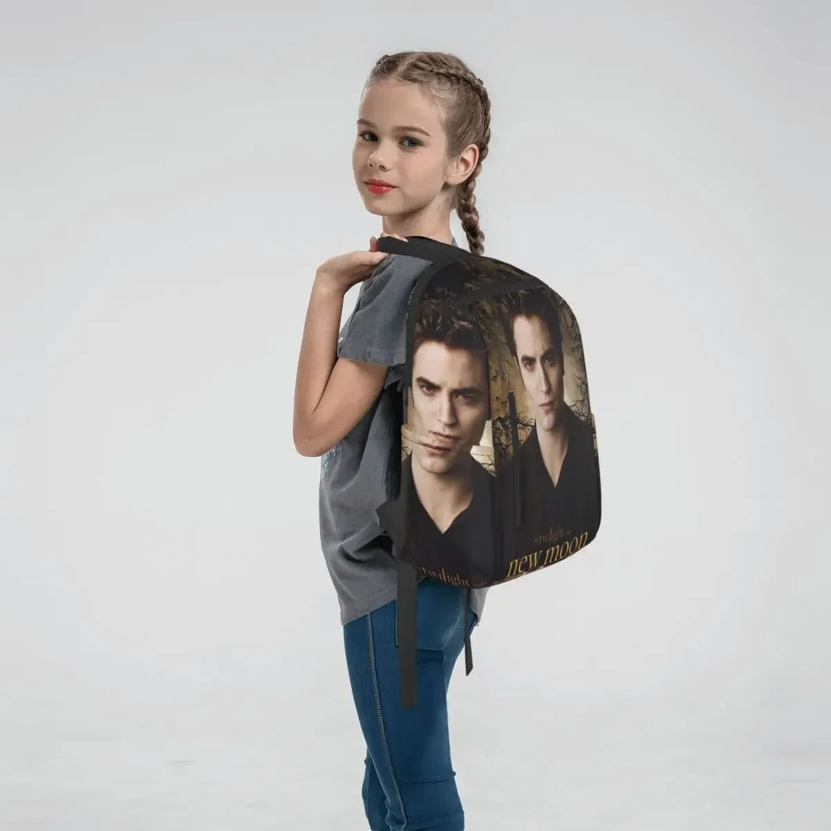 The Twilight Saga Edward Cullen Backpack Large Capacity Boys Girls BookBag School Bag Shoulder Bags for Men Women