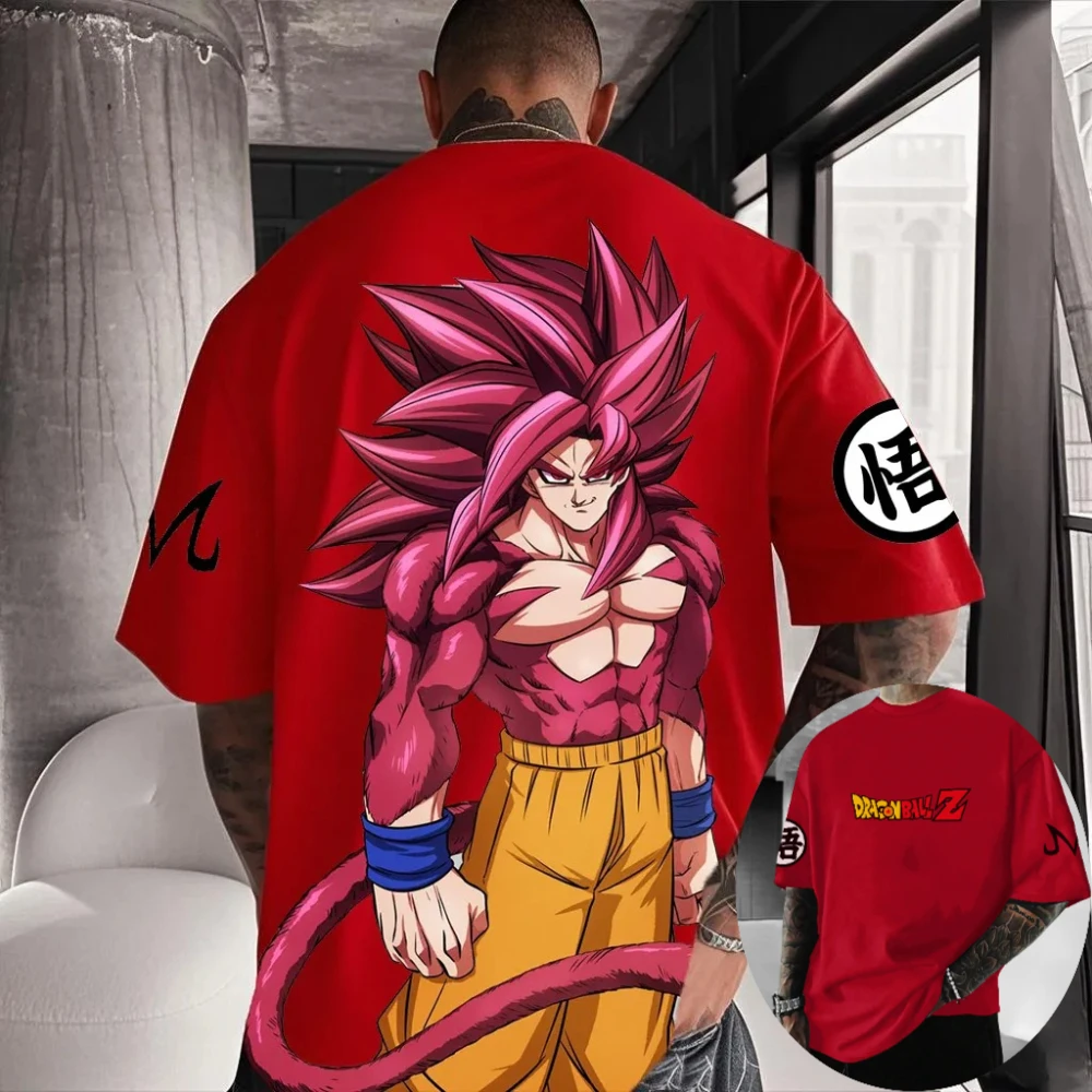 Camiseta de Dragon Ball GT para hombre y mujer, camiseta informal de Anime de Son Goku de gama alta, trajes de manga corta para verano y primavera para padres e hijos
