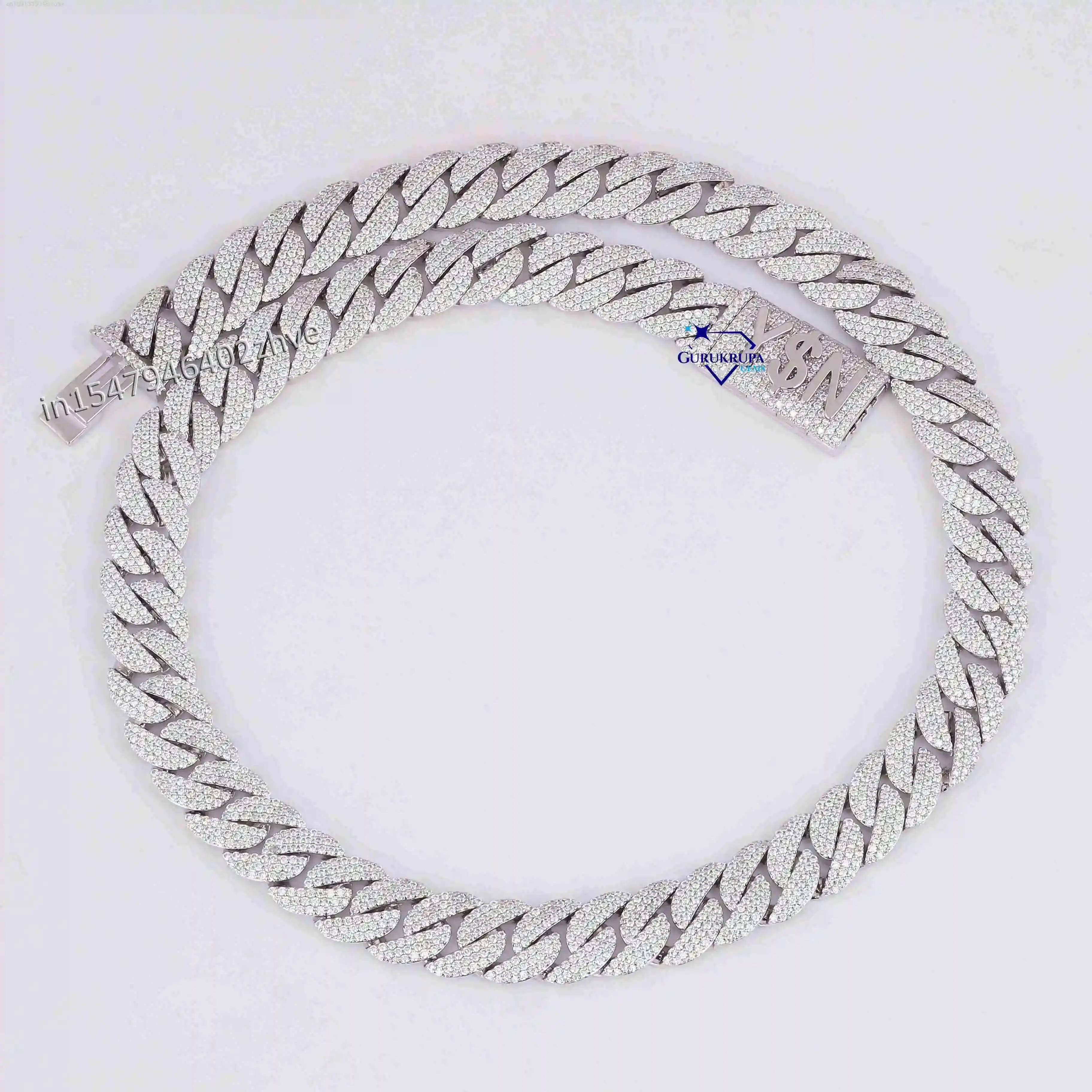 

Iced Out 16mm Miami Cuban Chain Hip Hop Jewelry 925 Sterling Silver VVS Lab Grown Diamond Rapper Cuban Link Chain Necklace