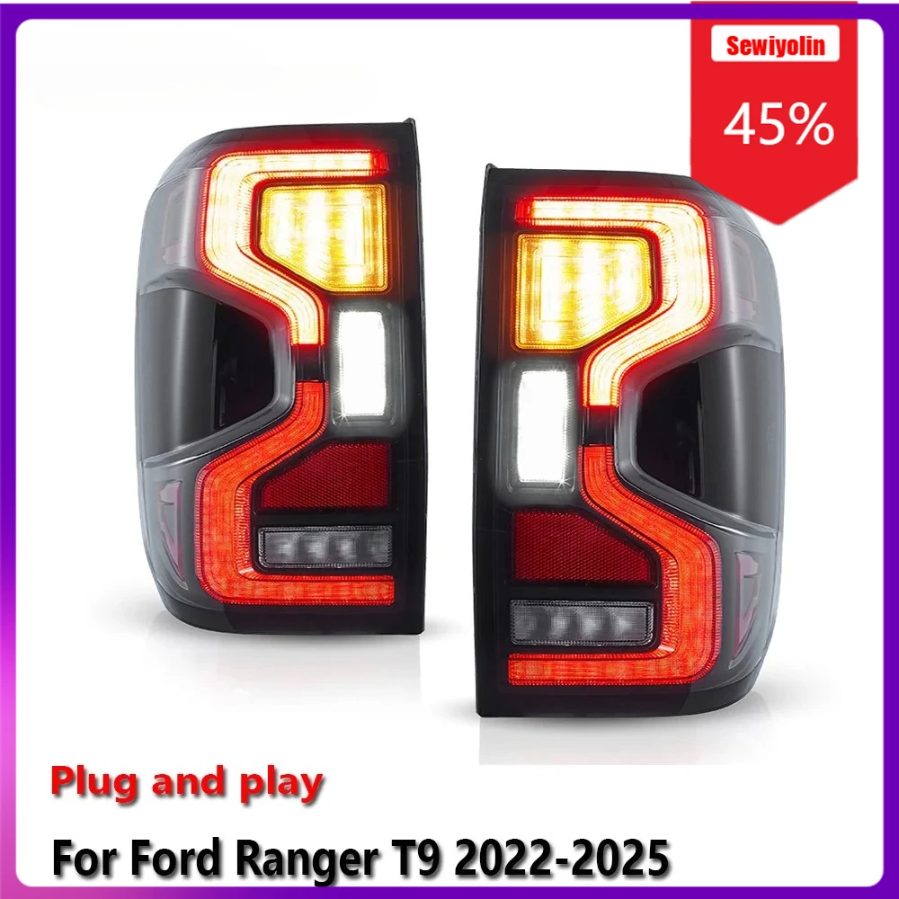 

Sewiyolin Car LED Lamp Tail Light Assemblies For Ford Ranger T9 2022-2025 Auto Fog DRL Brake Turn Signal Lamp