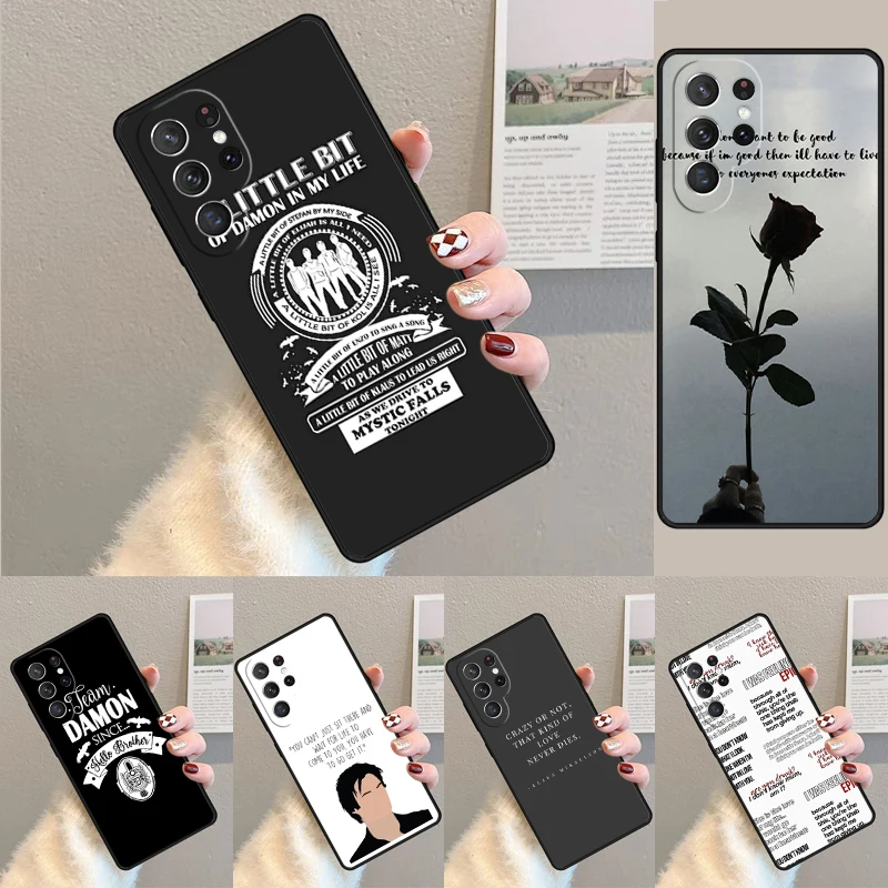 Cover For Samsung Galaxy S24 Ultra S21 S22 S8 S9 S10E Note 10 20 Plus FE S23 The Vampire Diaries Quotes Art Phone case Coque