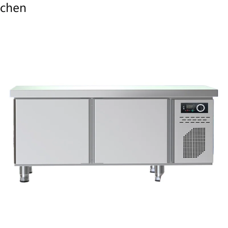 

HTT refrigerated workbench freezer frozen stainless steel console refrigerator fresh-keeping cabinet kitchen milk tea shop