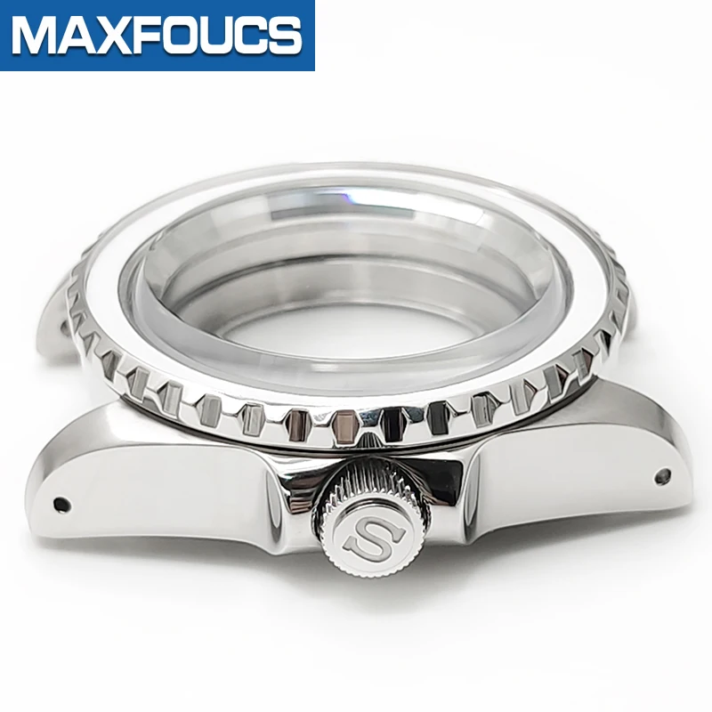 3'o Clock SUB Shiny Stainless Steel Watch Case Set For SKX007/009 NH35 Movement Sapphire Crystal Crown Watch Part image 5