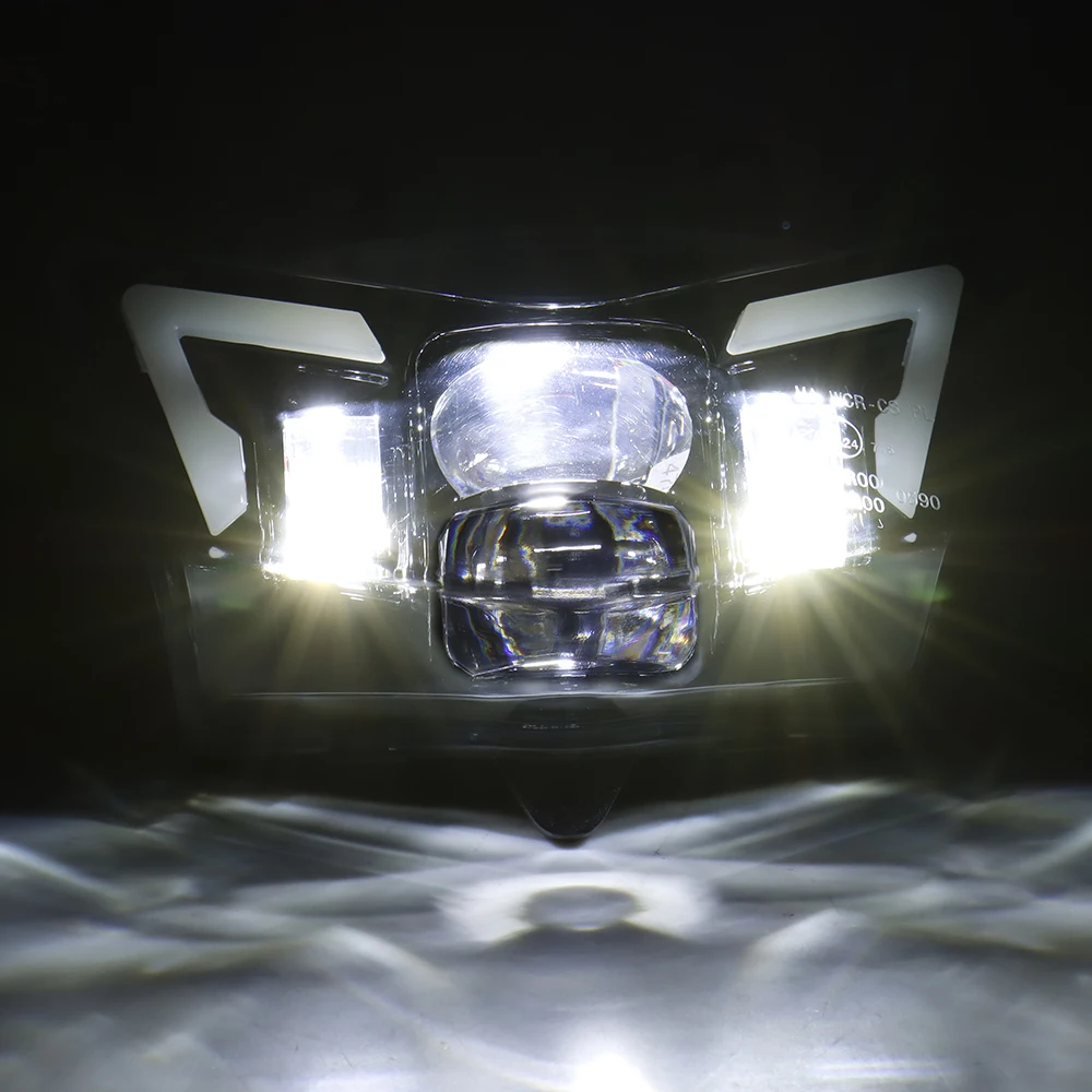 Reflektor LED reflektor dla Kawasaki KLX125 d-tracker KLX 125 150 KLX150 2010-2016 E24 e-mark lampa motocyklowa z DRL