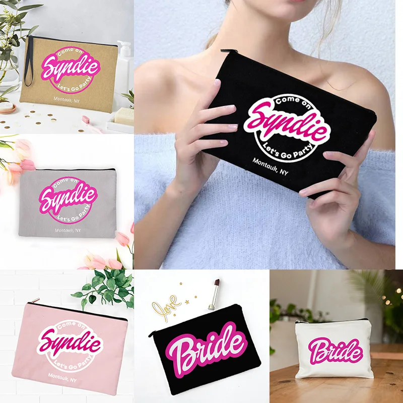 bride pattern Cosmetic Bag Makeup Case Travel Toiletries Organizer Storage Make Up Pouch Pencil Bag bachelorette party gift