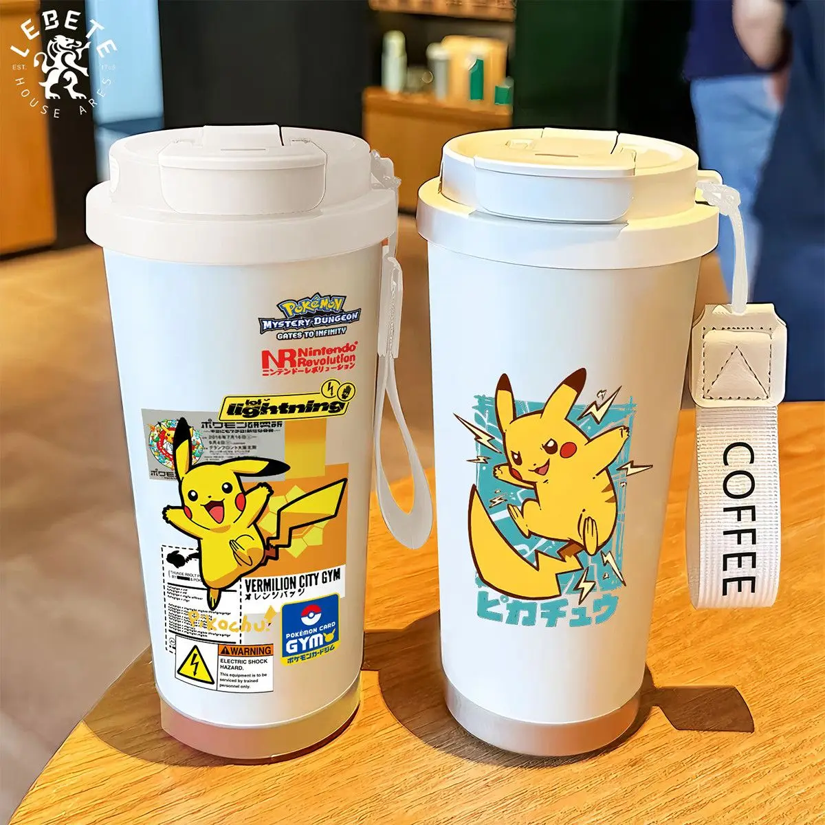 

Pokémon Pikachu Insulated Cup 304 Stainless Steel Large-capacity Coffee Cup Portable Straw Water Cup for Men and Women Available