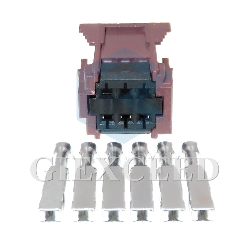 2 Sets 6 Pin 1.5 Series Automotive Wire Harness Connector AC Assembly Brown Auto Wiring Socket Modification Parts