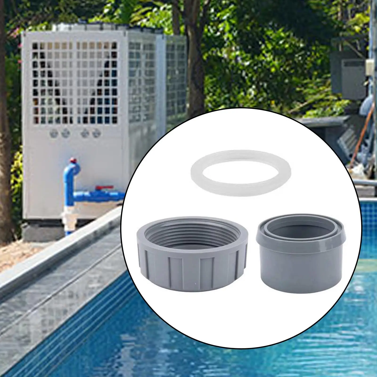 

2 Pieces 006723F Easy Installation Accessories Directly Replace Practical Connector Heater Flange PVC Connector and O Ring Set