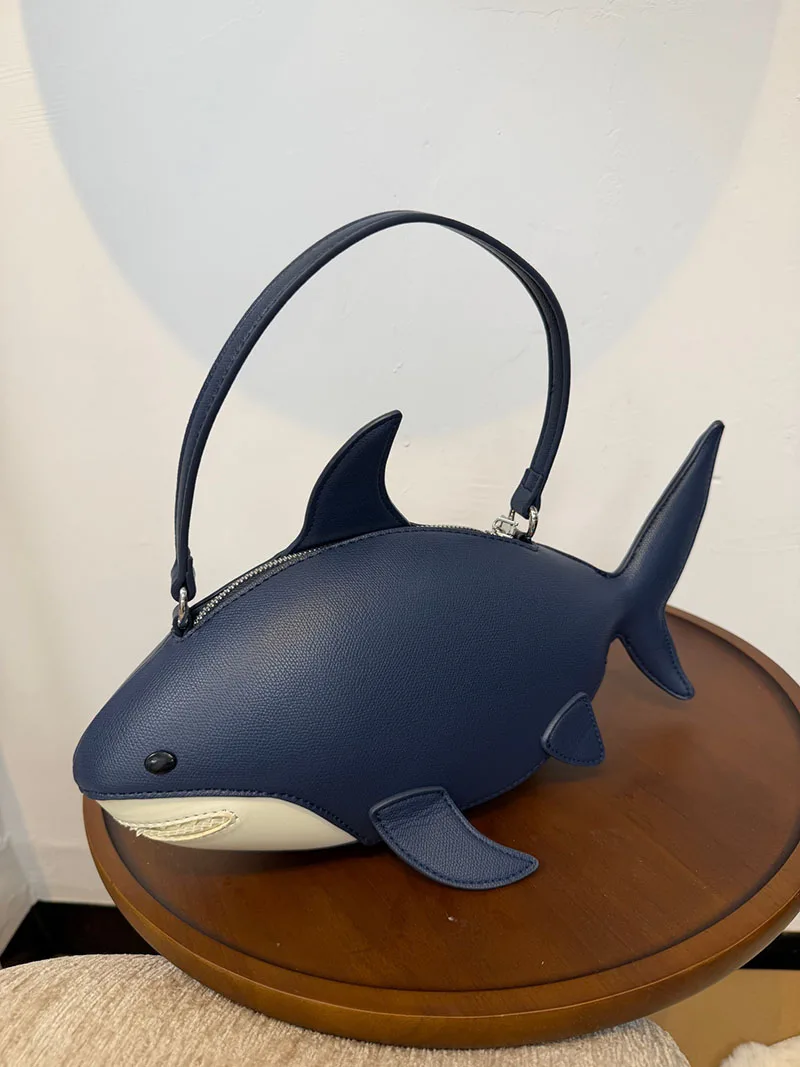 Harajuku Shark Shaped Women's Bag 3D Marine Animals Shoulder Bag Funny Purses for Girls Creative Party Bags for Women Handbags