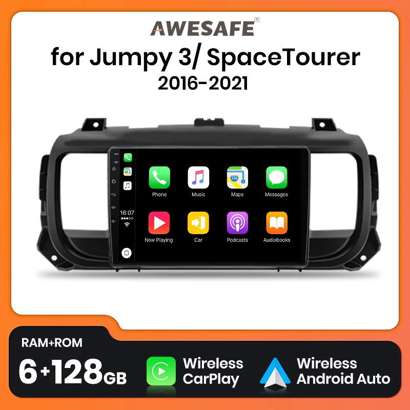 AWESAFE PX9 Plus Car Radio For Peugeot Expert 2016 - 2021  wireless CarPlay Android Auto No 2 din 2din DVD