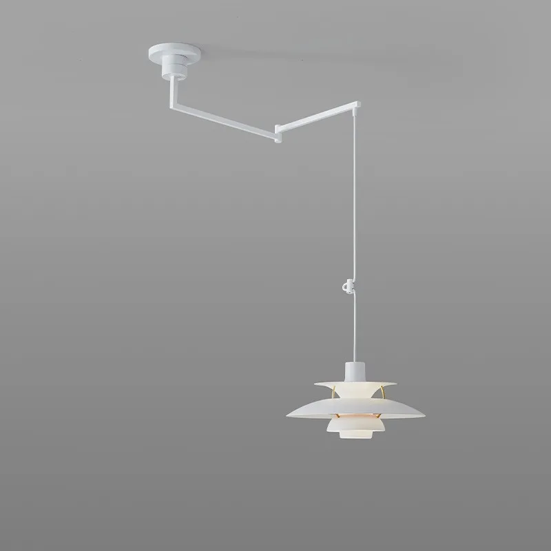 

Designer rocker arm restaurant chandelier modern simple island bar round table flying saucer chandelier