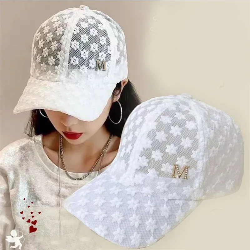 Stylish Lace Baseball Cap - Flower Breathable Snapback Mom Hat For Adults!