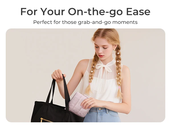 BAGSMART Puffy Kosmetiktasche, klein, geräumig, wasserabweisend, Make-up-Organizer, Reisetasche für Hautpflege und Elektronik, für den täglichen Gebrauch – Detail 8