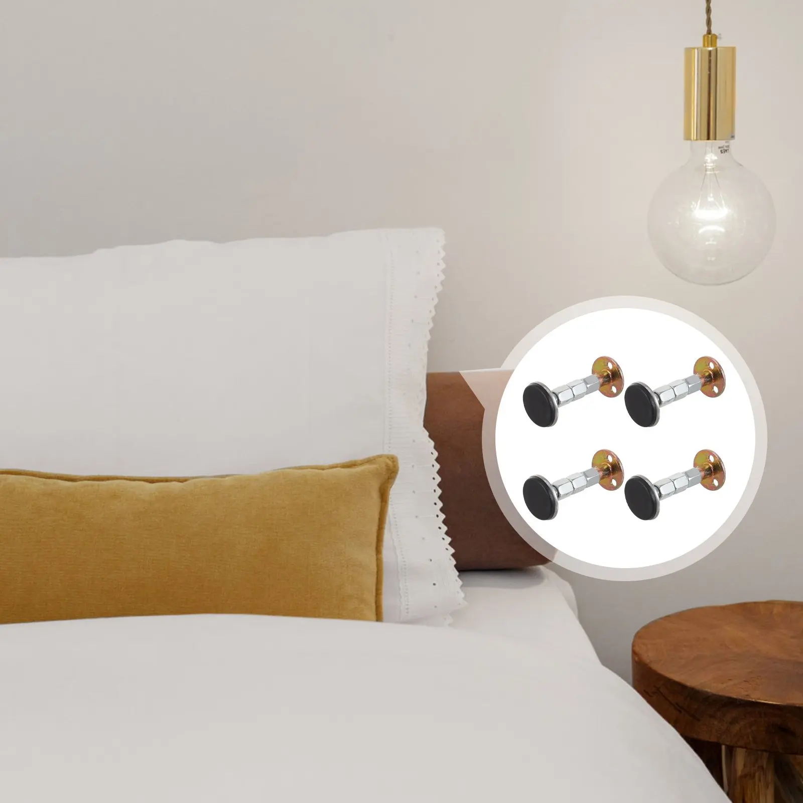 

4Pcs Adjustable Bedside Fixators Anti-Shake Furniture Stabilizers Bed Frame Support Cabinet Stabilizer Tools Cabinet Stabilizers