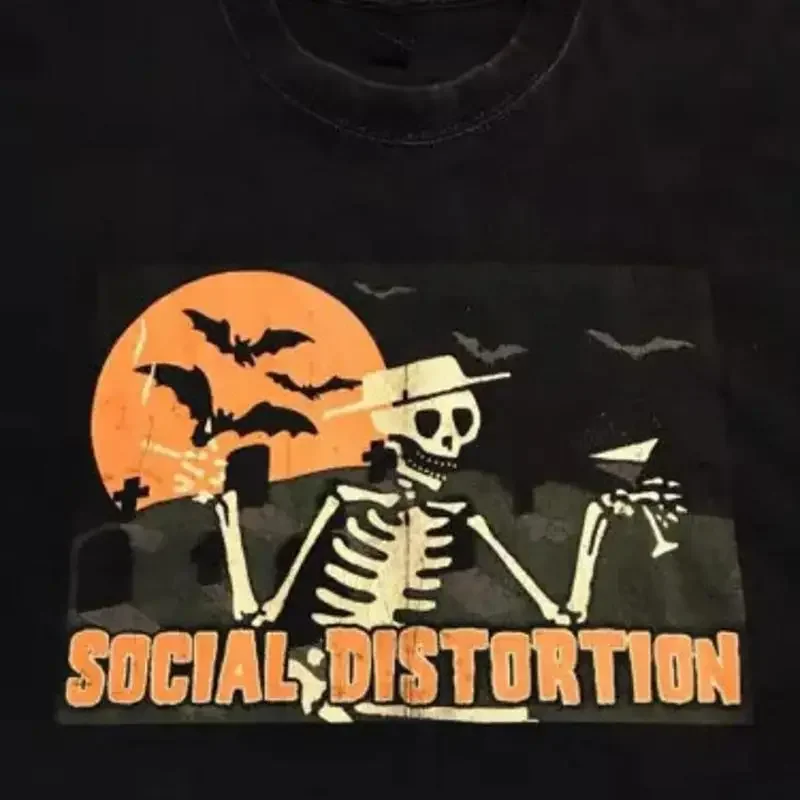 Social Distortion Skeleton Moon Rock Halloween T Shirt Webp