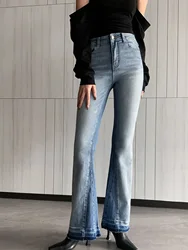 VINTAGE Y2K HIGH STRETCH FULL LENGTH HIGH WAIST WOMEN'S PANTS SLIM FLARED JEANS-FORGUNROSES