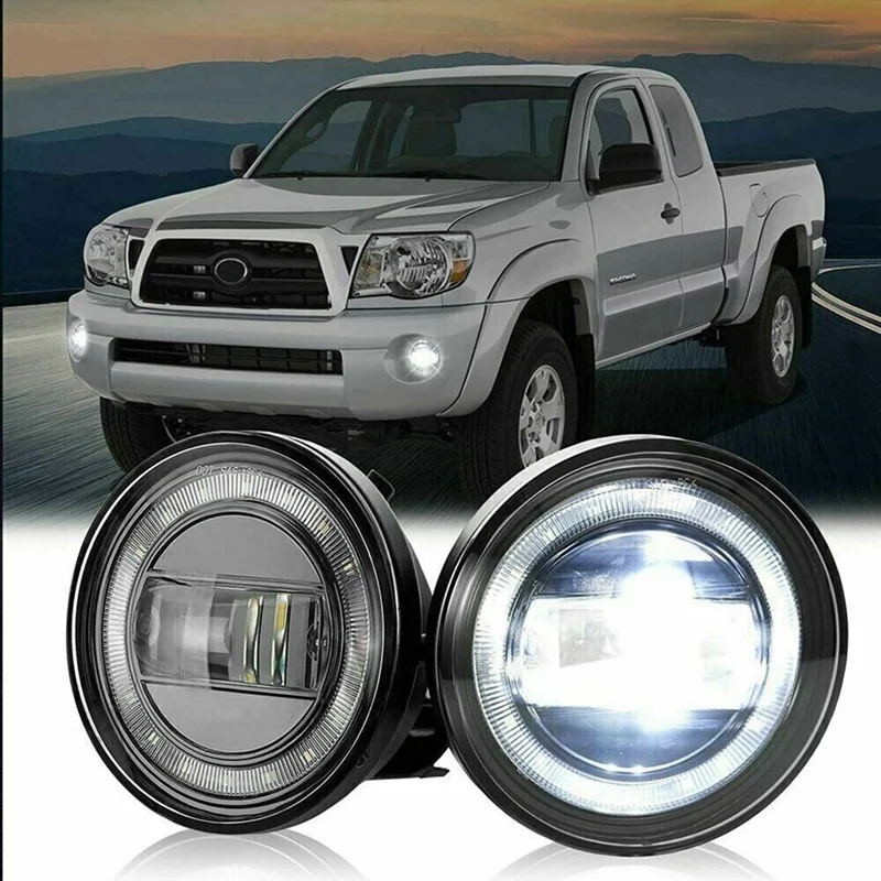 

1Pair Front Bumper LED Fog Lights For Toyota Tacoma Sequoia Solara 2005-2015 Daytime Running Lamp With DRL Wiring Parts