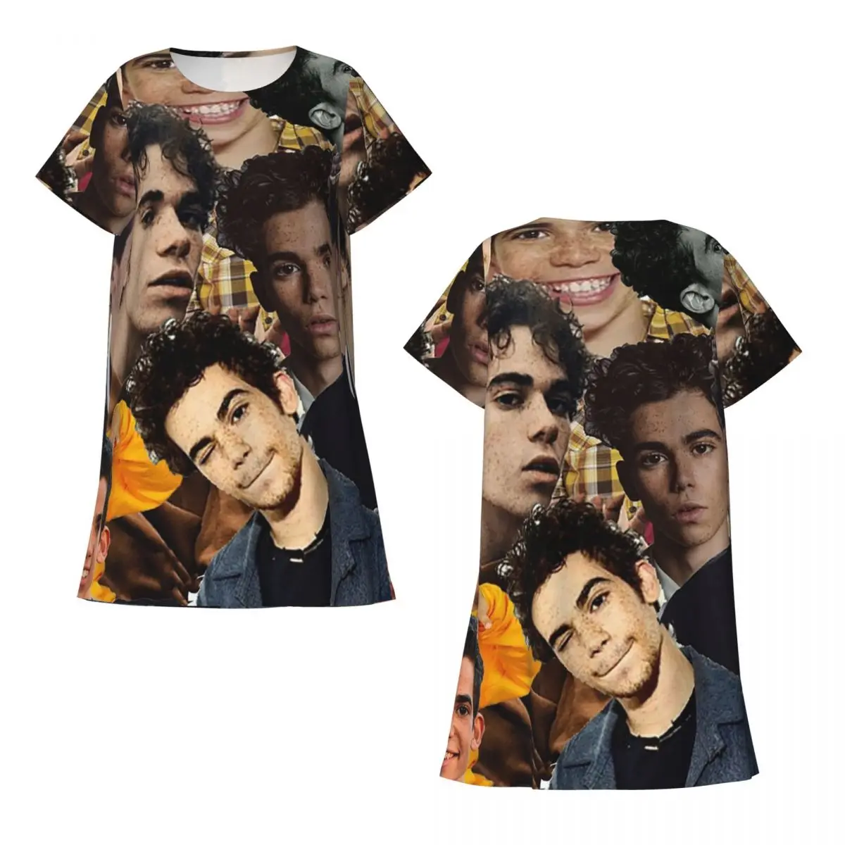 Cameron Boyce Collage Design 2019 Short Sleeves Nightdress Sleeping Sleepshirts Women Short Sleeve Nightgowns Soft Pajama Dress